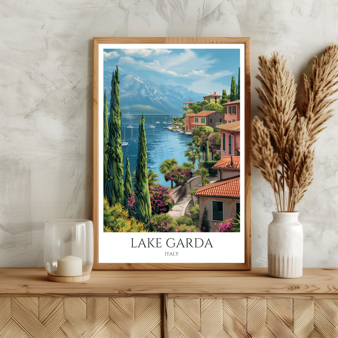 Lake Garda, La Dolce Vita Travel Poster Art Print - Image 3