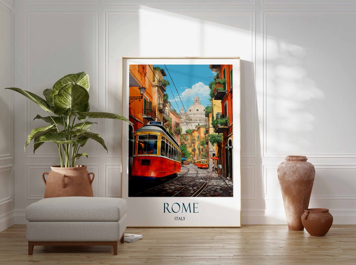 Rome Travel Print Rome Travel Poster Italy Wall Art Italy Travel Decor Rome Wall Art Rome Travel Gift Rome Art Print Italian Decor - Image 2