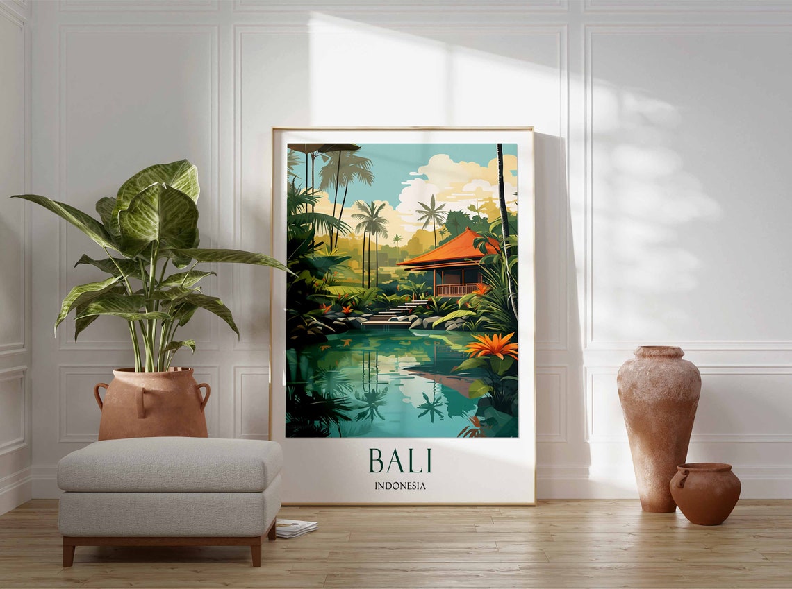 Bali Travel Print Bali Travel Poster Indonesia Wall Art Tropical Paradise Print Bali Beach Art Southeast Asia Travel Decor Travel Gift - Image 2