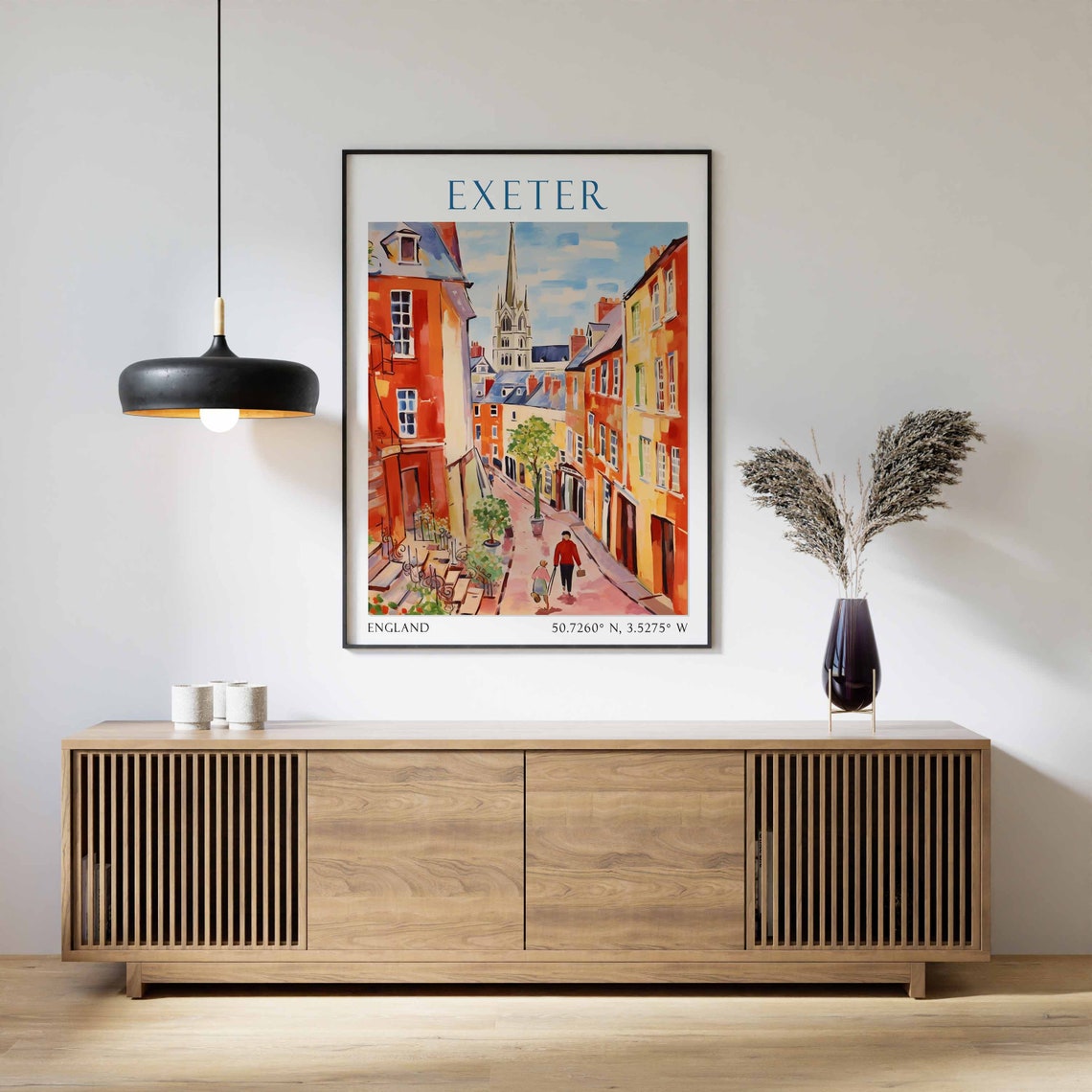 Exeter Travel Print Exeter Travel Poster English City Travel Print Travel Art Travel Poster - Image 3
