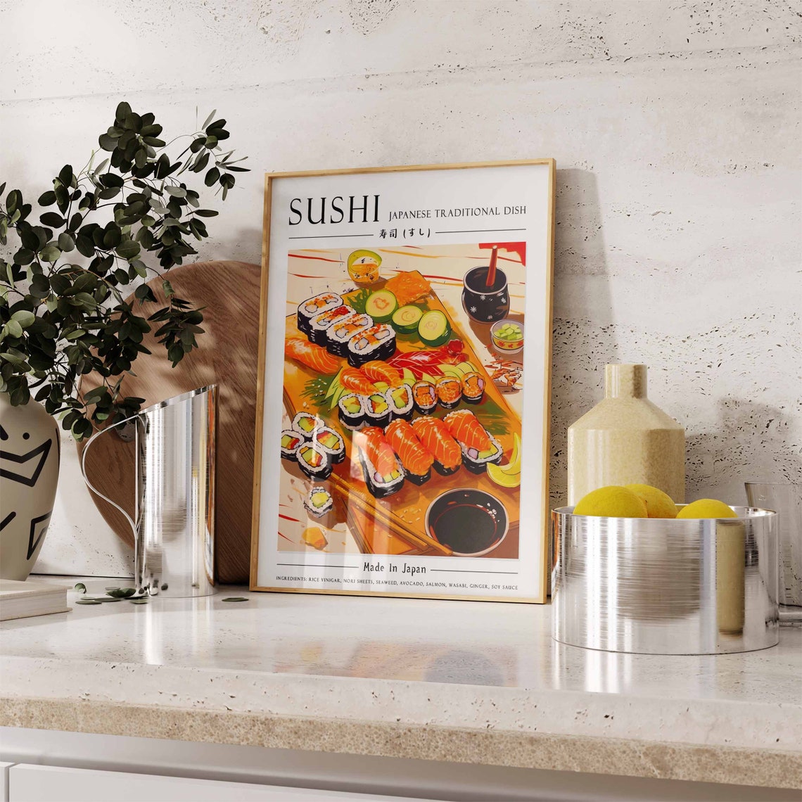 Sushi Japanese Traditional Dish Nigiri Maki Platter Food Poster - Image 2