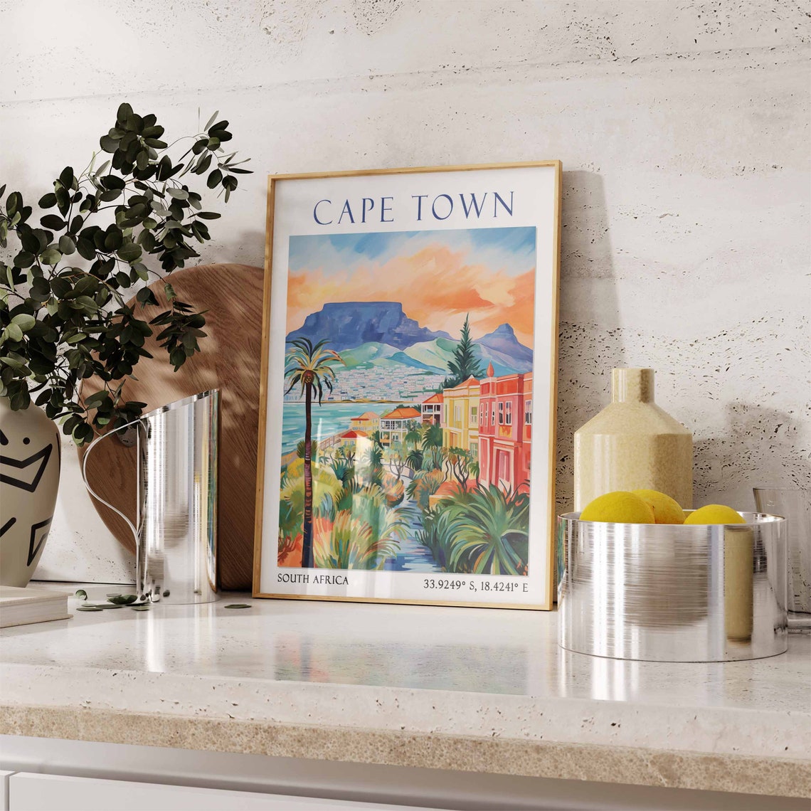 Cape Town Travel Print Cape Town Travel Poster South Africa Wall Art Table Mountain Art Vintage Cape Town Poster Vintage Travel Decor - Image 3