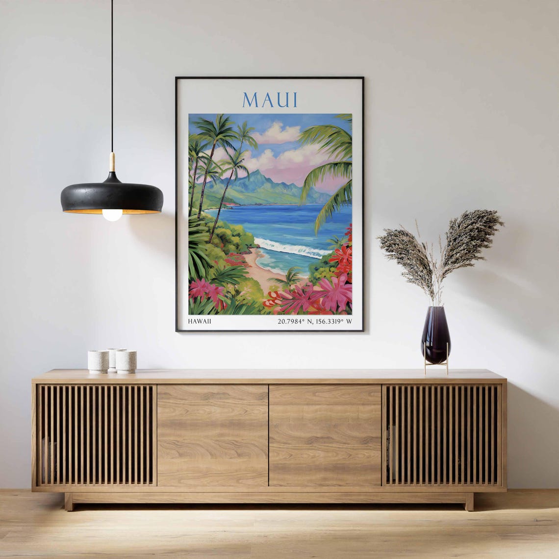 Hawaii Kauai Travel Poster Maui Hawaii Travel Poster Print Hawaii Travel Poster Wall Art Hawaii Islands Coastal Travel Poster - Image 2