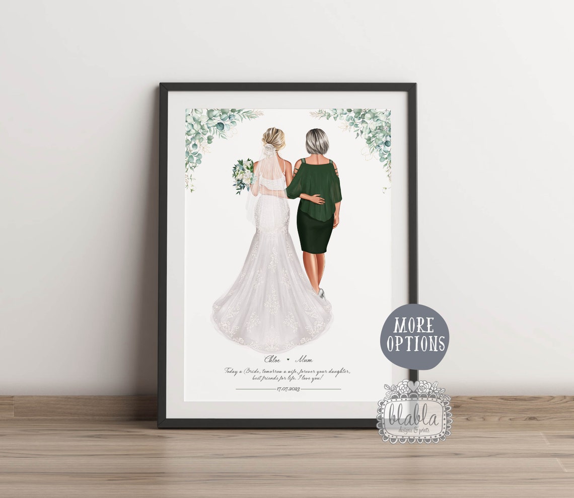 Emily and Mum Mother of the Bride Wedding Portrait Wall Poster - Image 2