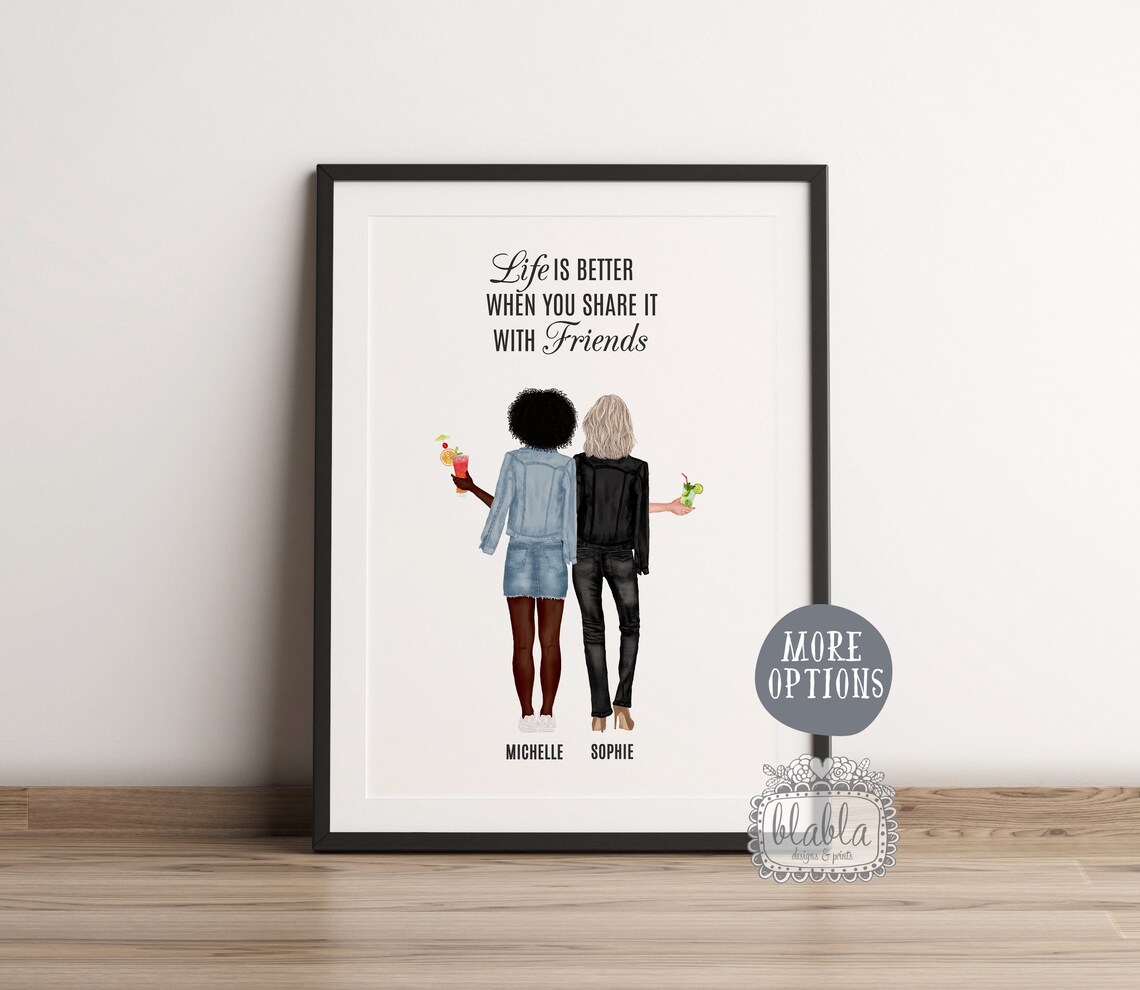 Best Friend You Know Too Much Cocktails Personalised Friendship Poster - Image 2