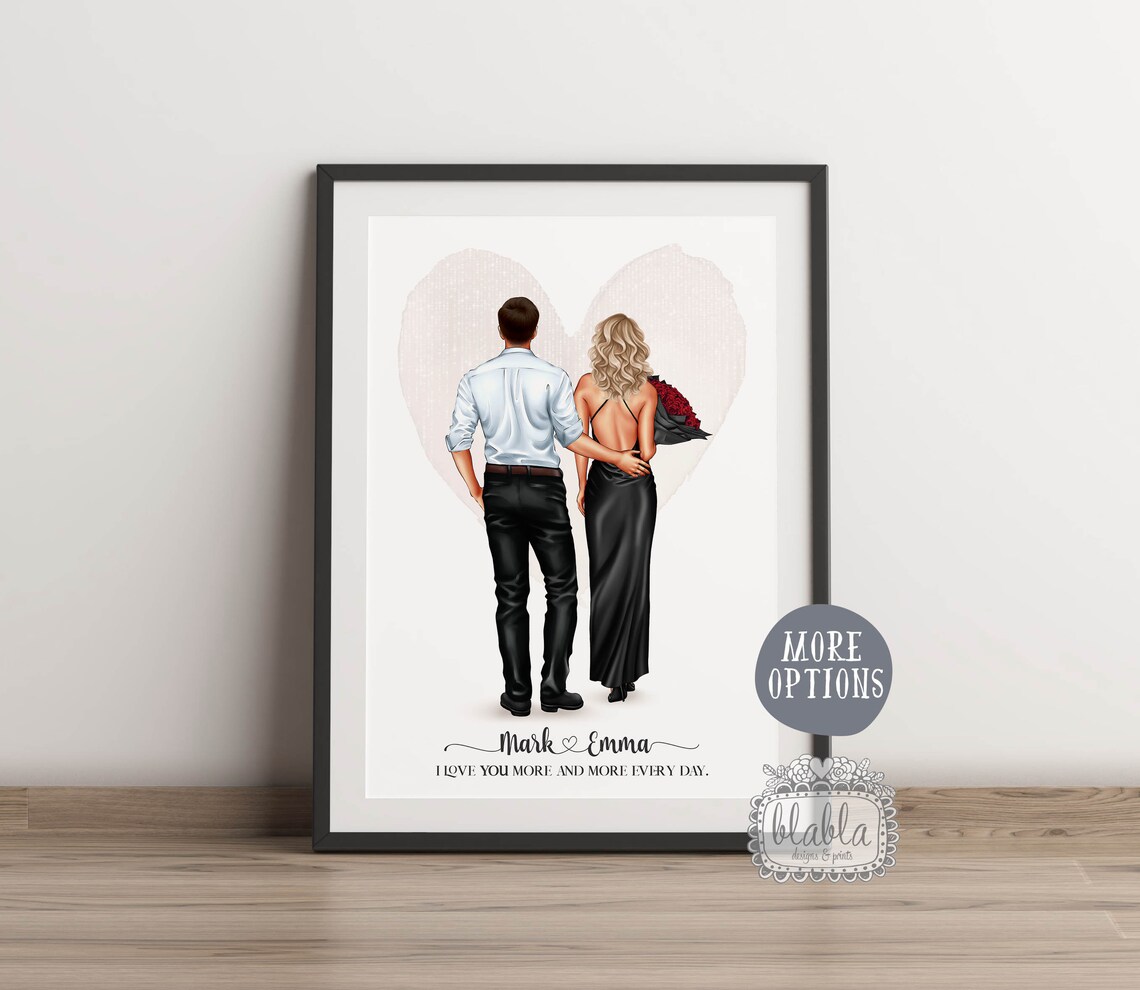 Couple Together Is My Favourite Place Roses Heart Gift Poster - Image 2