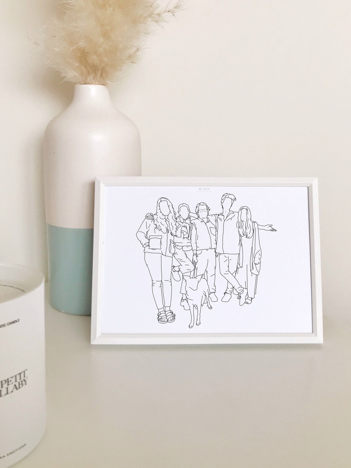 Personalized Family Portrait Custom Family Photo To Portrait Portrait From Photo Line Portrait From Photo Drawing From Photo