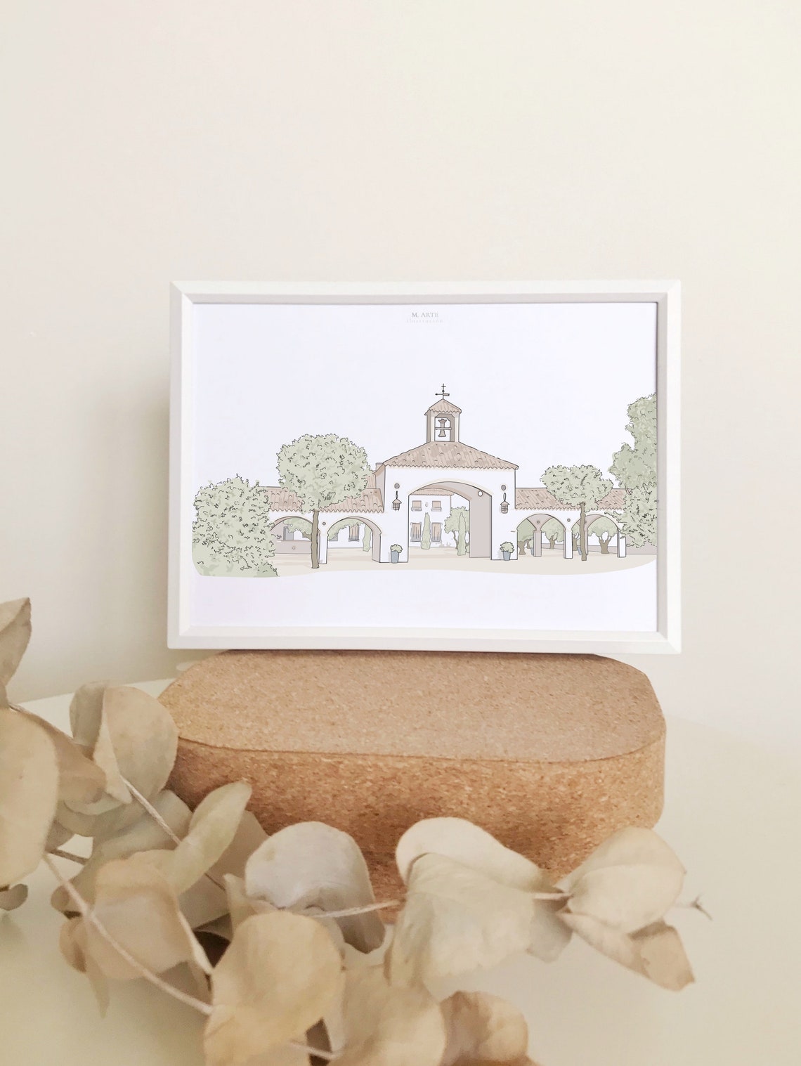 Custom House Portrait Illustration Flower Balcony Home Keepsake Poster - Image 3