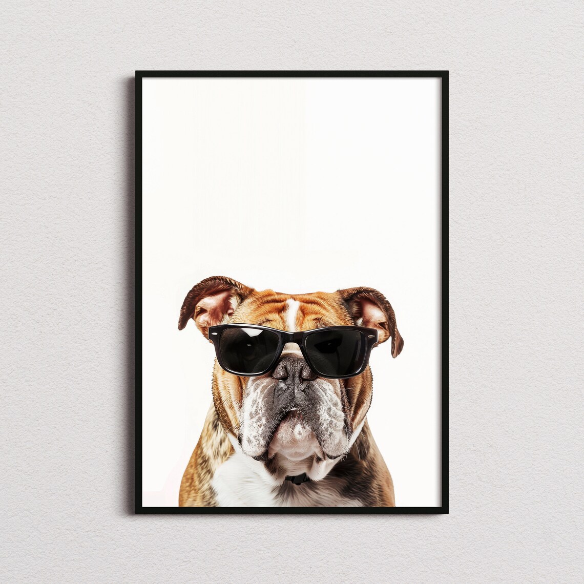 Bulldog In Sunglasses Funny Dog Art Print