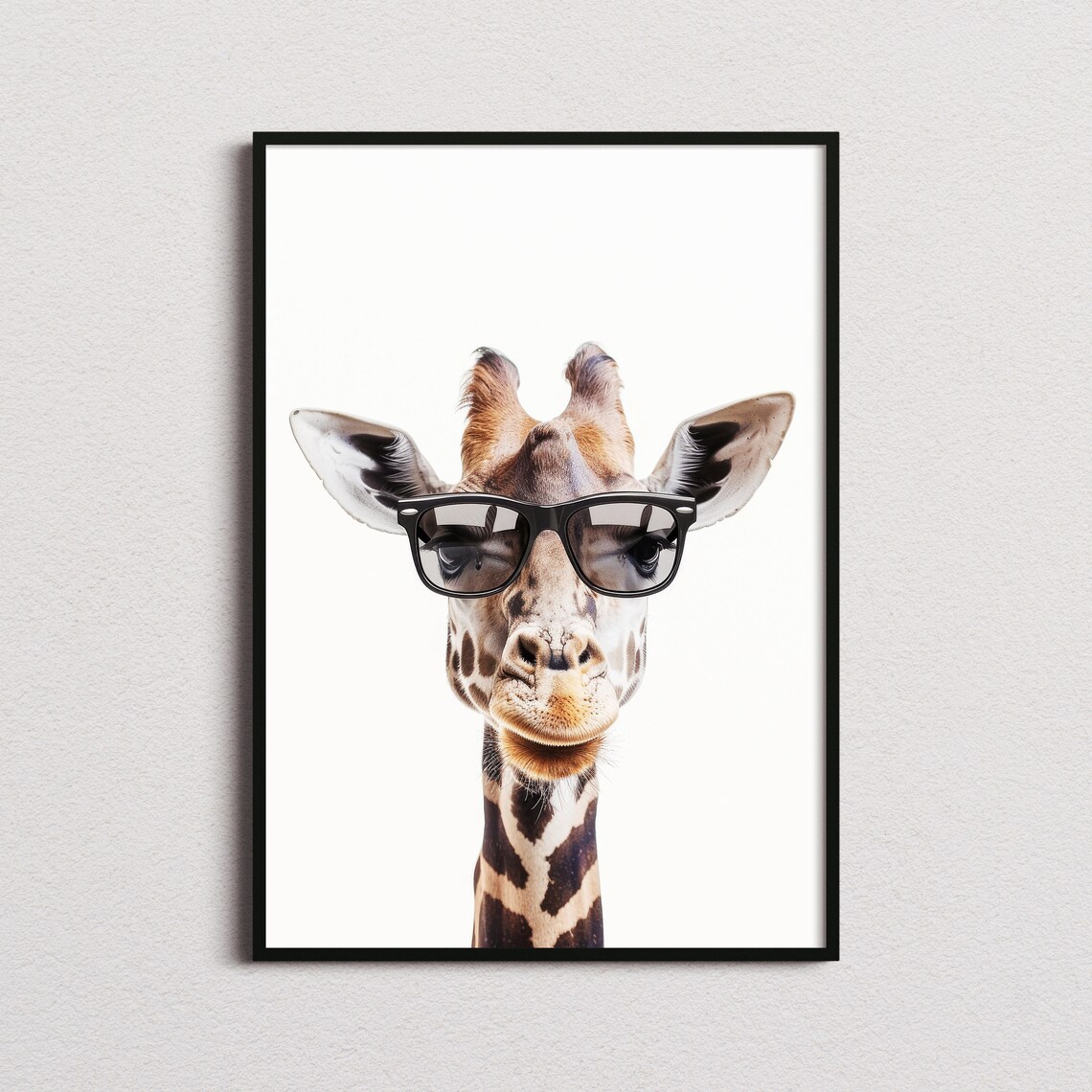 Giraffe in Sunglasses Funny Animal Art Print