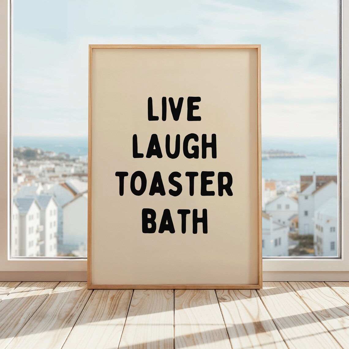 Live Laugh Toaster Bath Dark Humor Poster