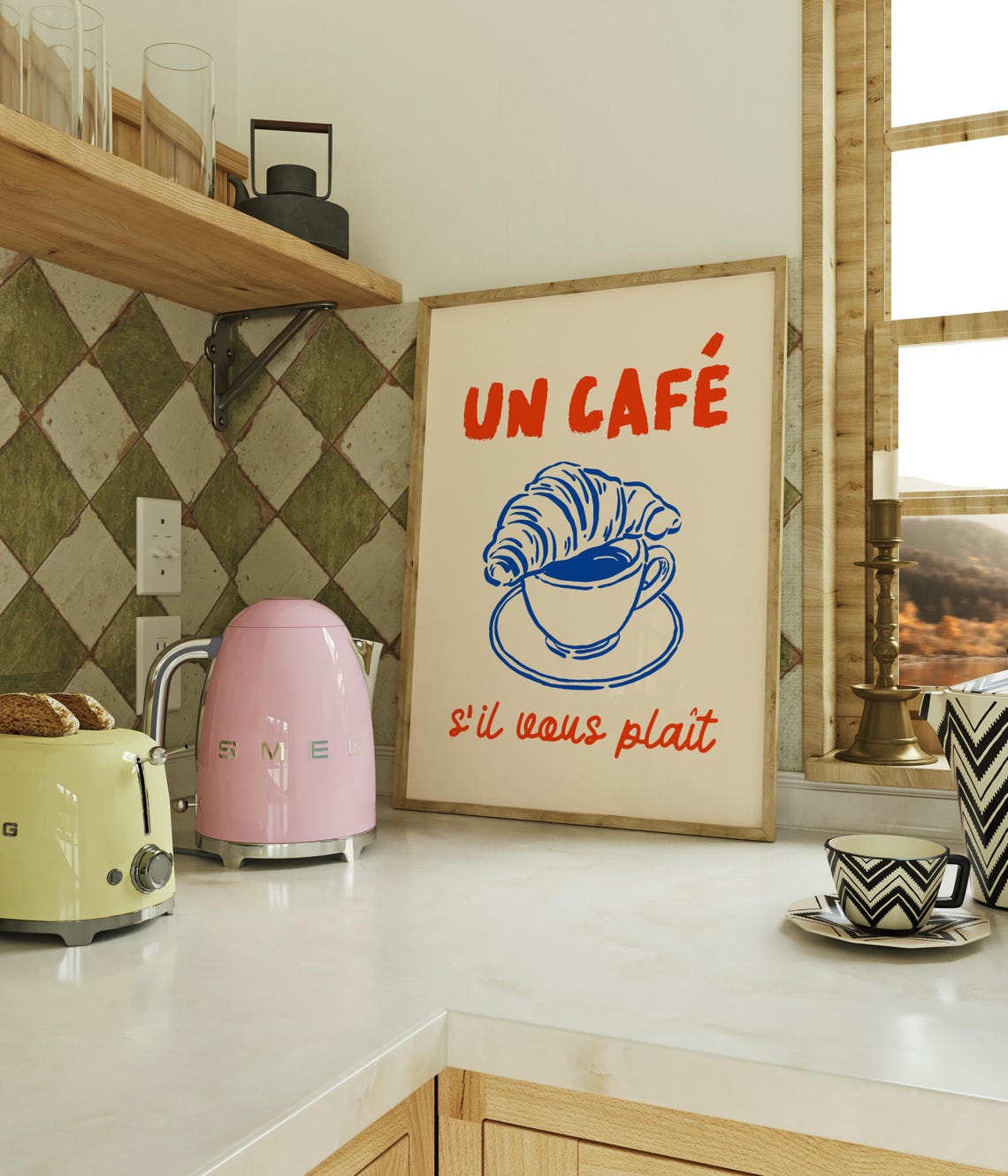 Un Cafe Sil Vous Plait French Coffee Art Print