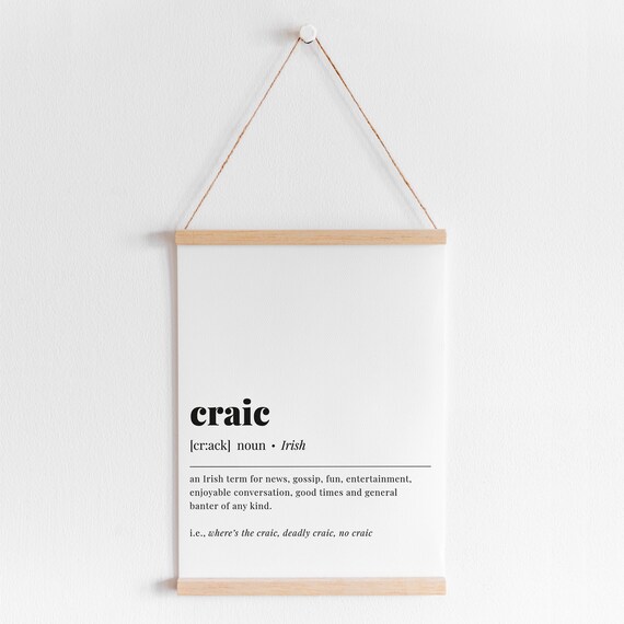 Craic Definition Irish Slang Funny Poster Print