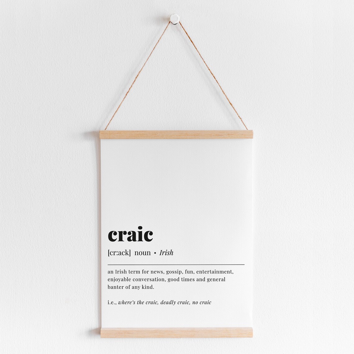 Craic Definition Irish Slang Funny Poster Print