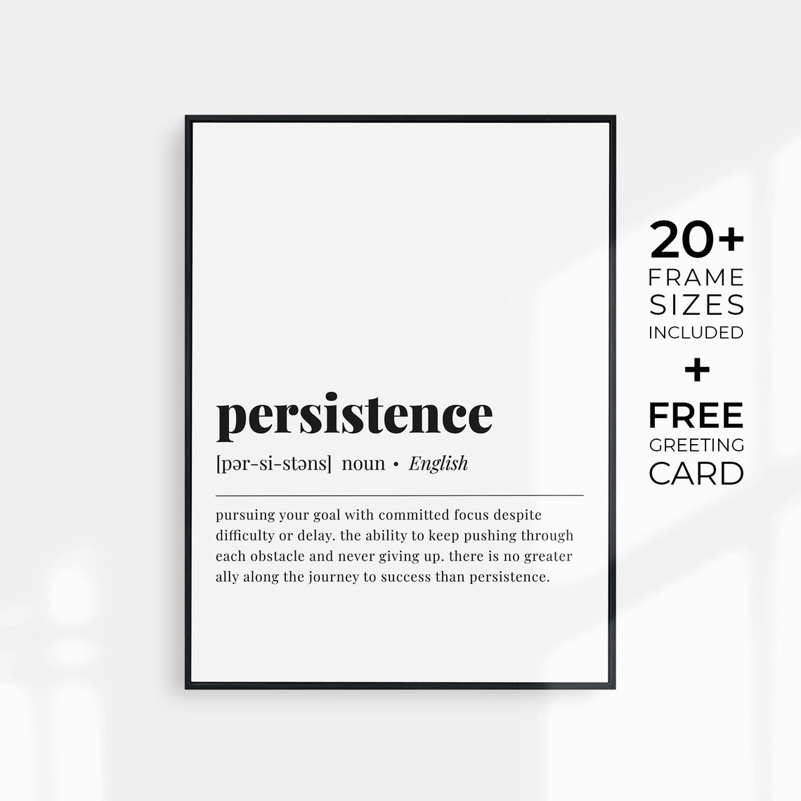 Persistence Definition Never Give Up Motivational Typography Poster - Image 6