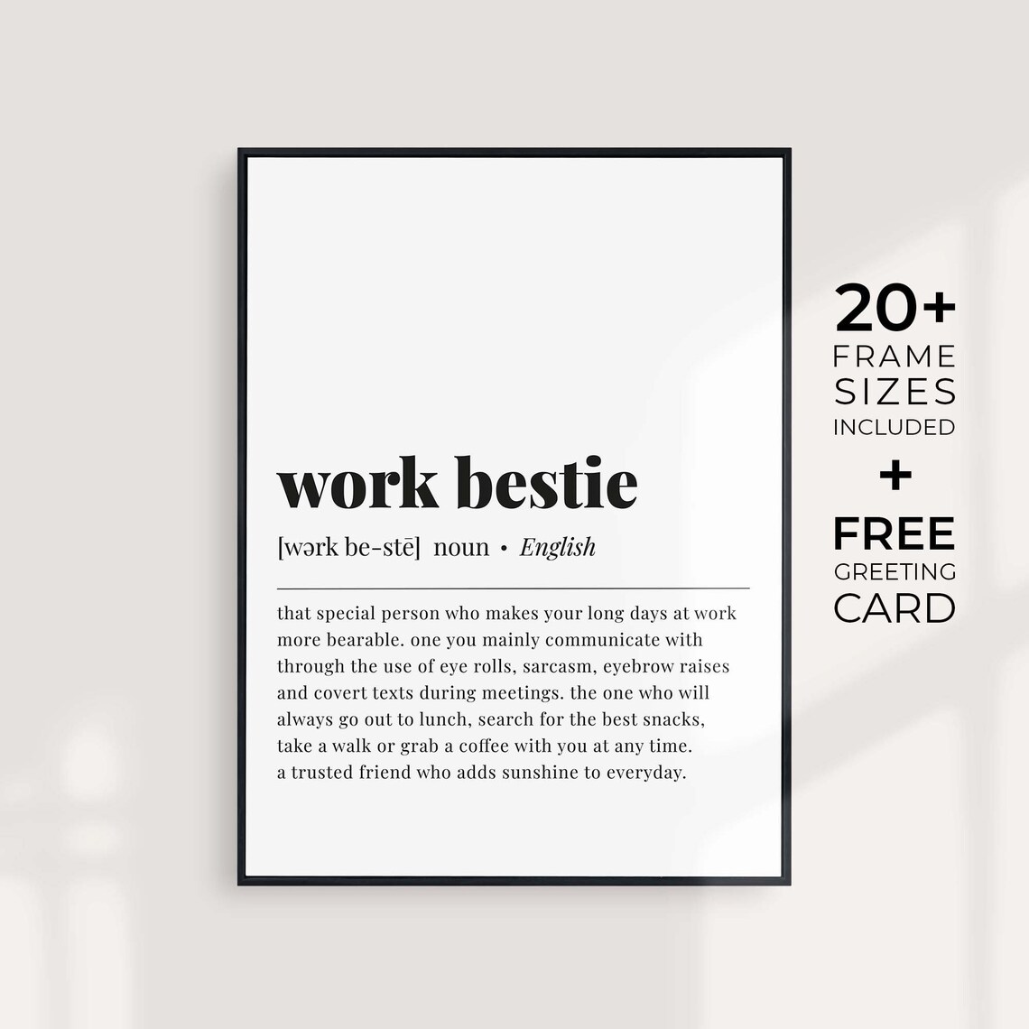 Work Bestie Definition Coworker Birthday Gift Poster - Image 3