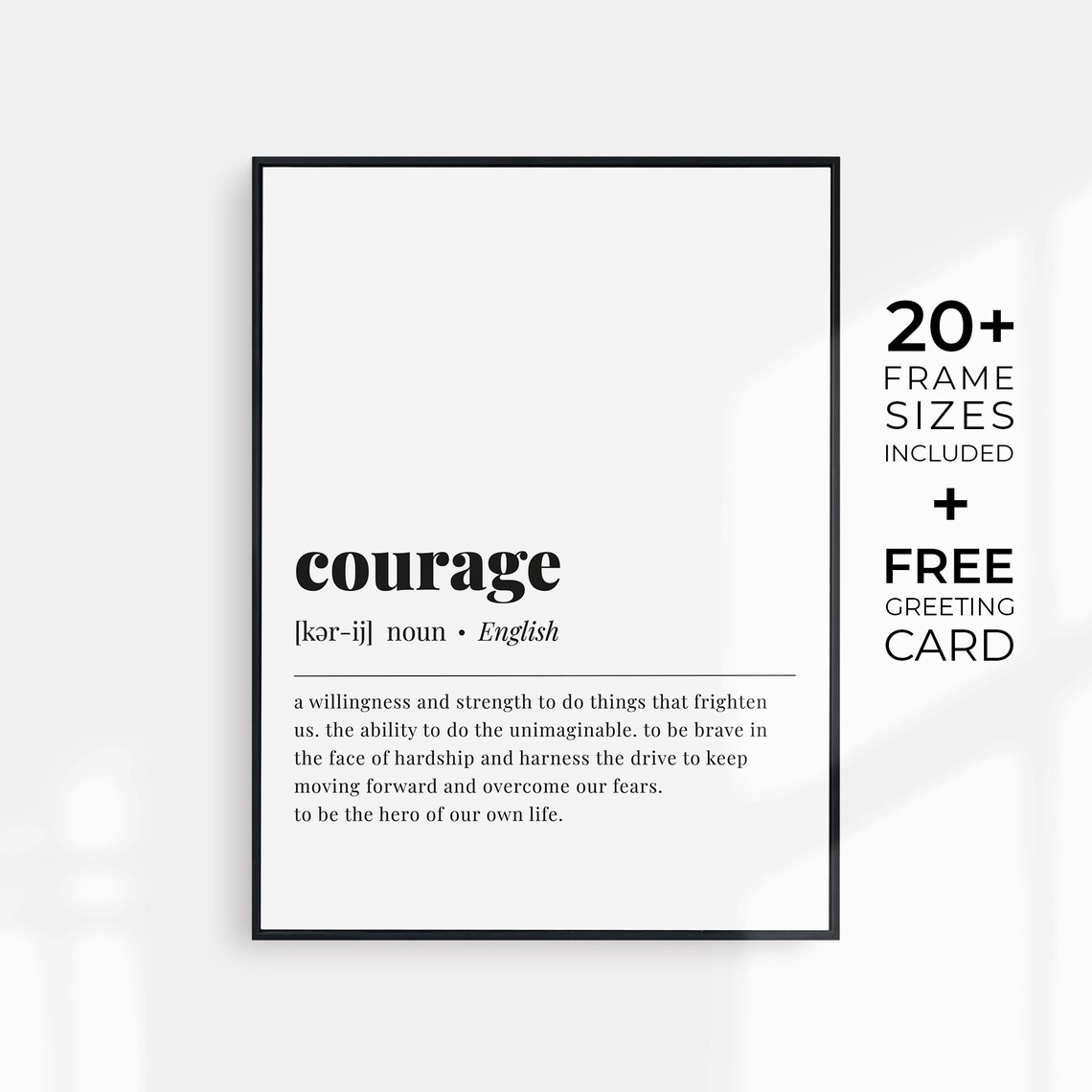 Courage Definition Quote Typography Art Print - Image 3