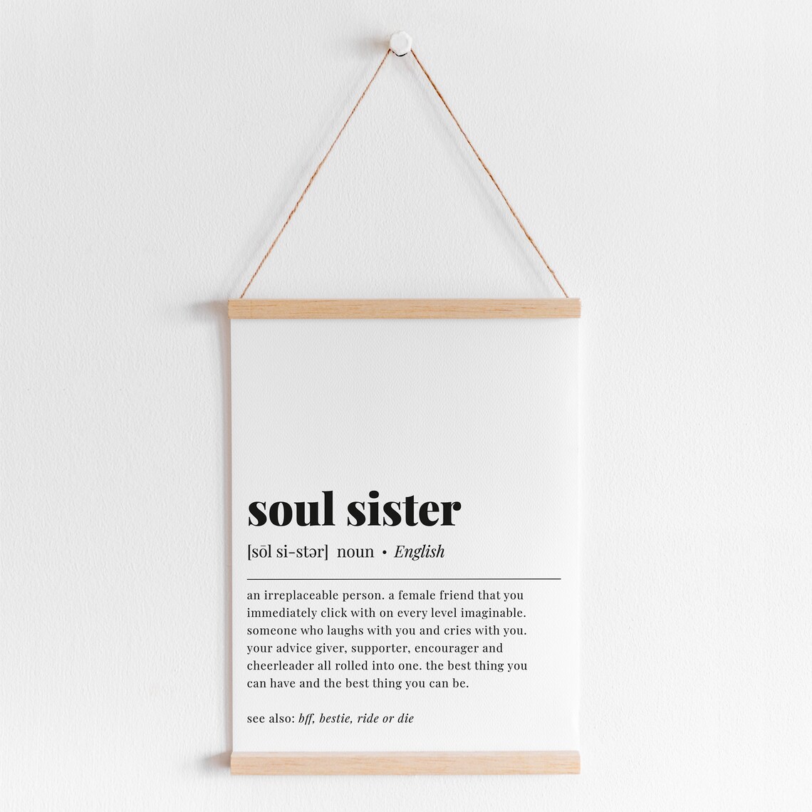 Soul Sister Definition Art Print, Best Friend Gift - Image 2