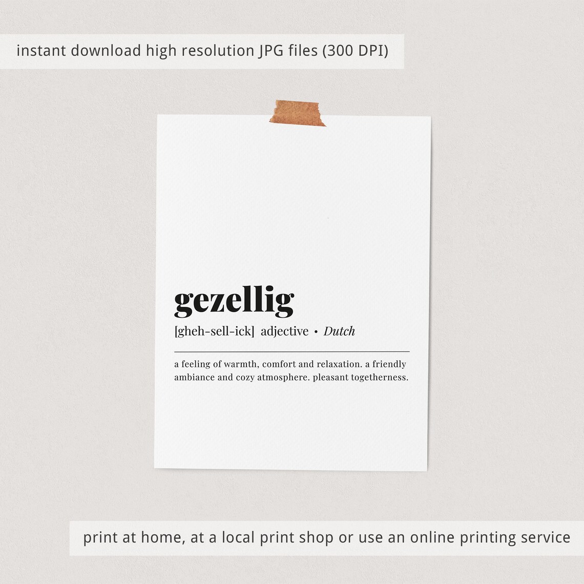 Gezellig Definition Print, Dutch Word Art Poster - Image 3