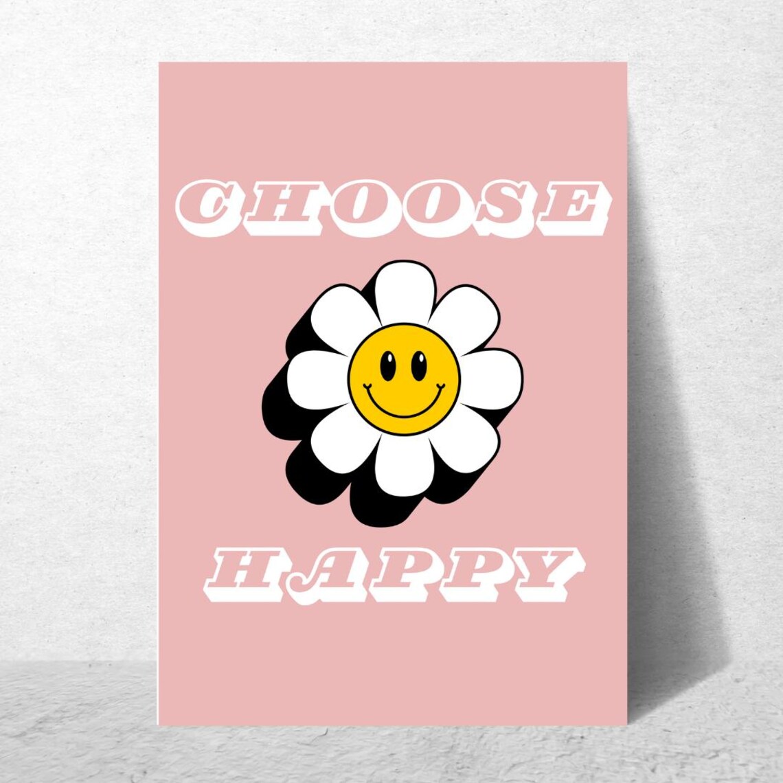 Choose Happy Wall Art Print, Positivity Daisies - Image 4