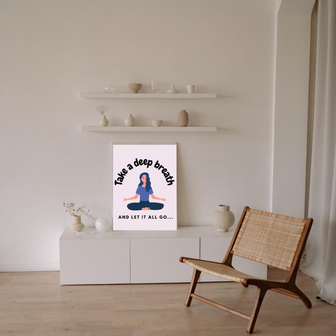 Take A Deep Breath And Let It All Go Yoga Mindfulness Poster - Image 3