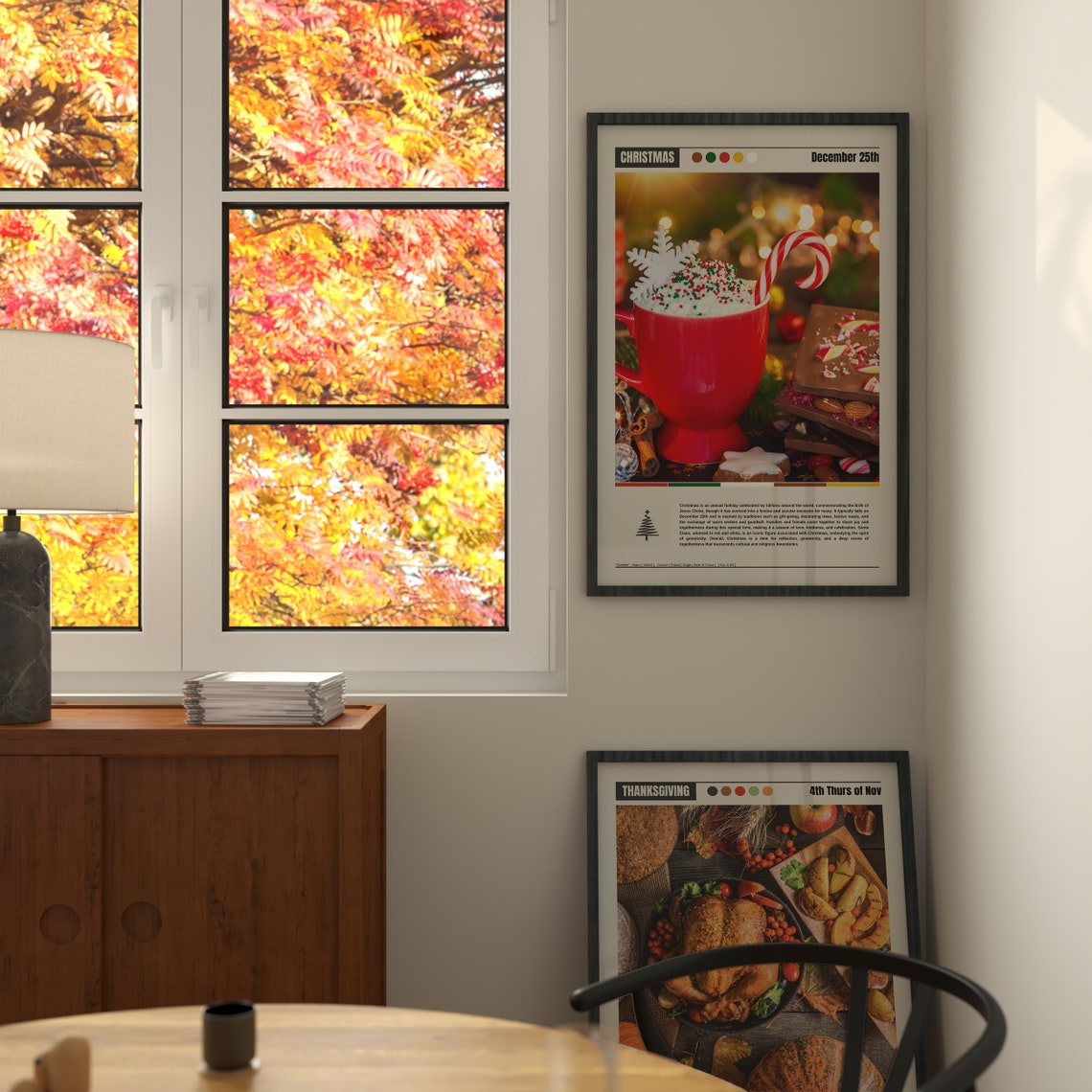 Thanksgiving Fourth Thursday Roast Turkey Feast Dinner Spread Poster - Image 2