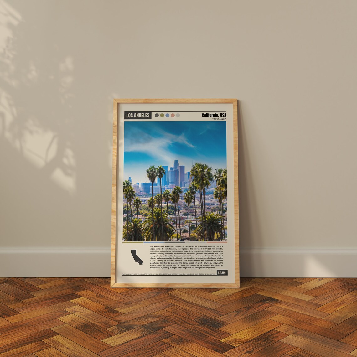 Los Angeles Travel Poster, Map Wall Art Print - Image 3
