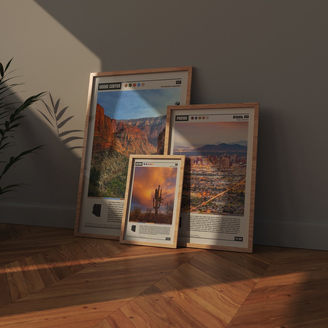 Phoenix Arizona Valley of the Sun Desert City Dusk View Poster - Image 4