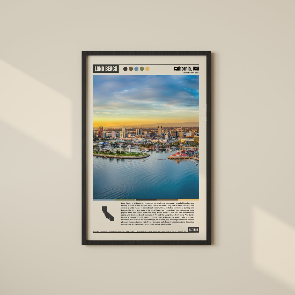 Long Beach Travel Poster, California City Art Print