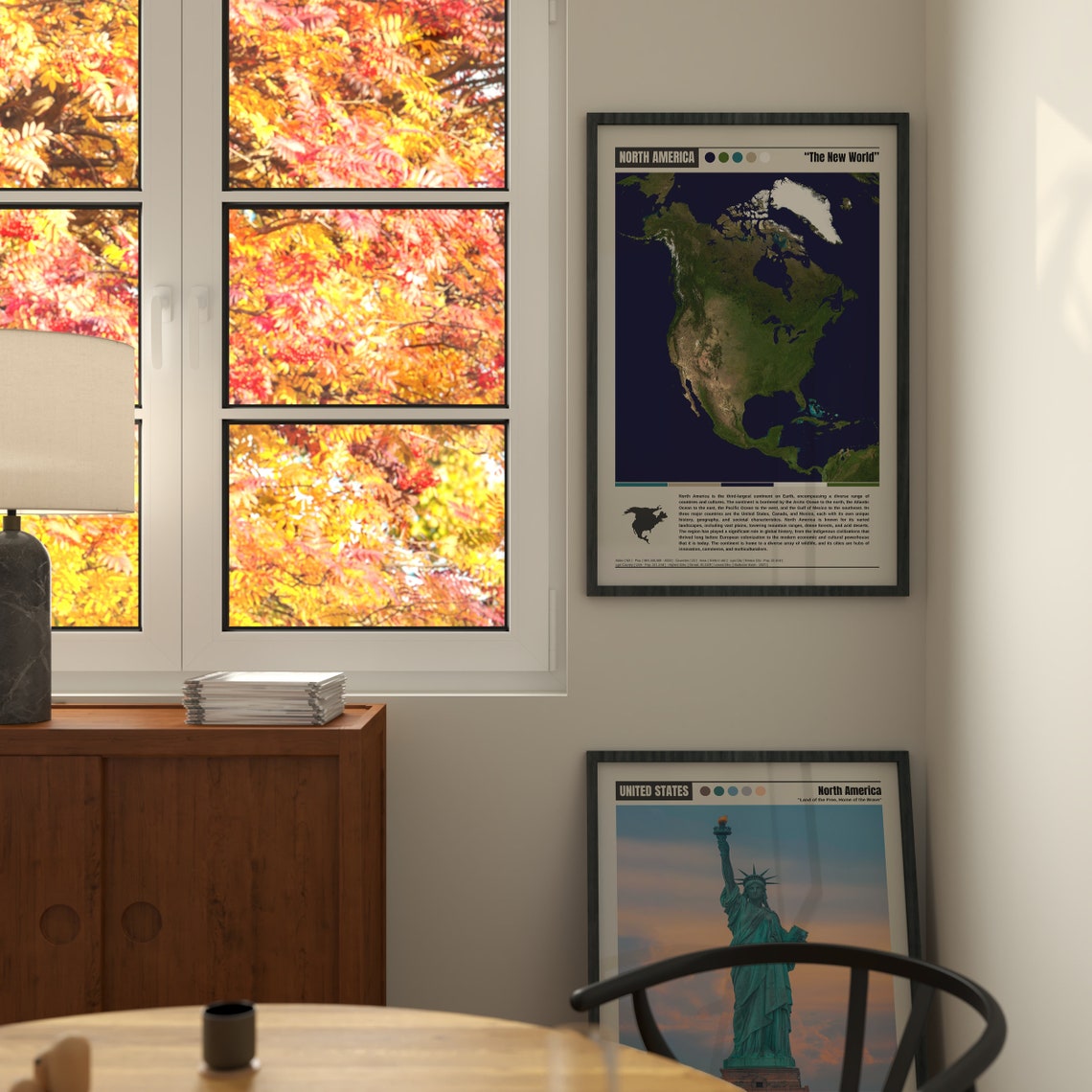 North America The New World Continent Satellite Map View Poster - Image 2