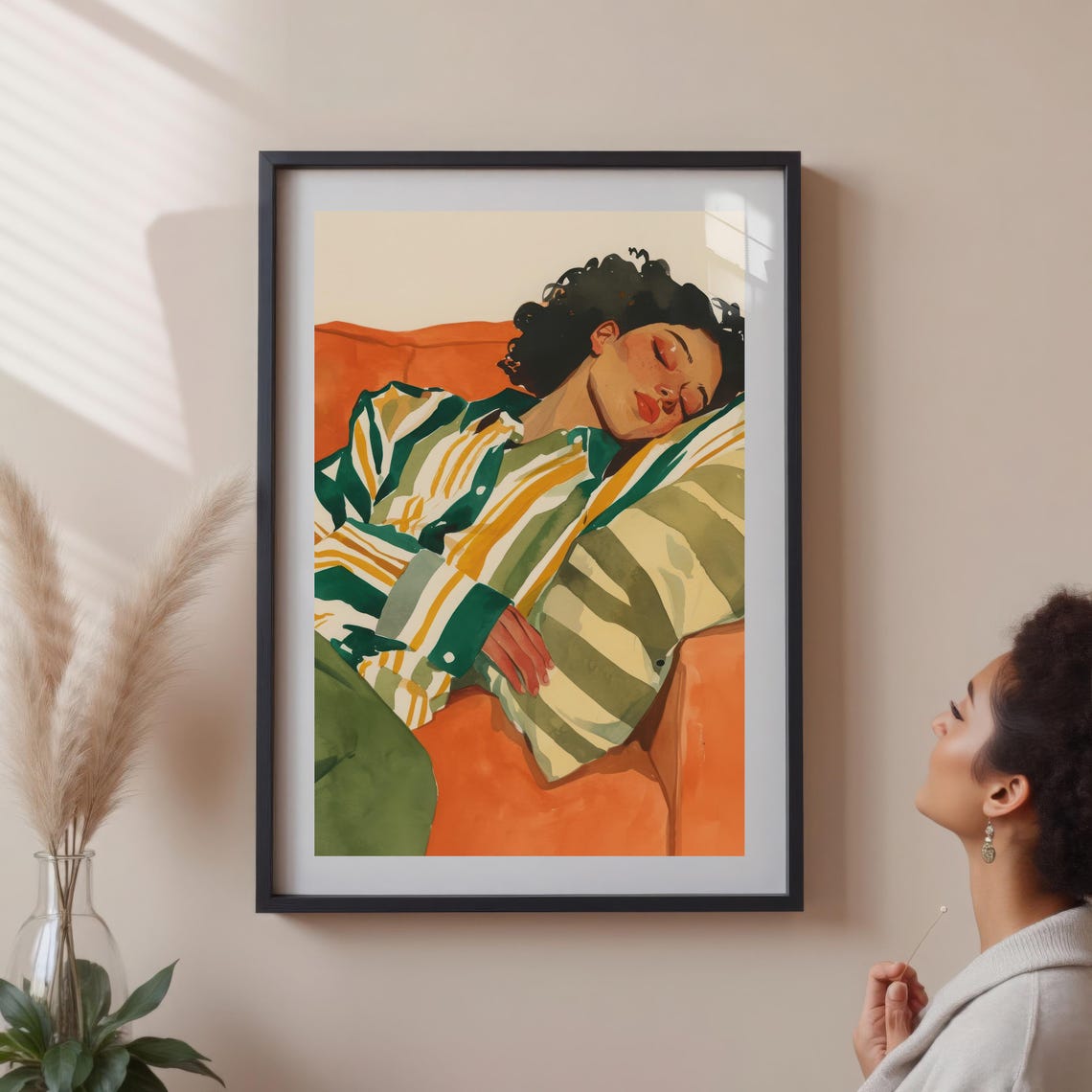 Cozy Comfort Figure With Blanket, Abstract Relaxation Art - Image 6