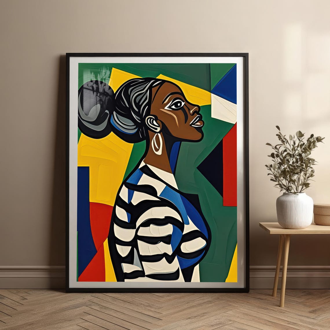 Female Figure Abstract Geometric Portrait Art Print - Image 5