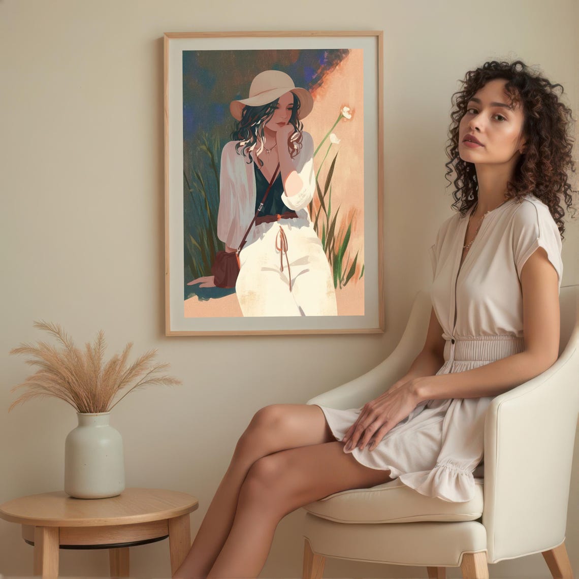 Serene Woman Portrait, Contemporary Figure Art - Image 6