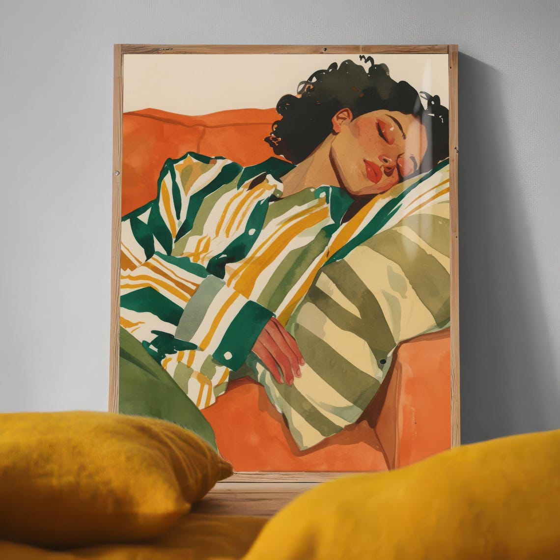 Cozy Comfort Figure With Blanket, Abstract Relaxation Art - Image 2