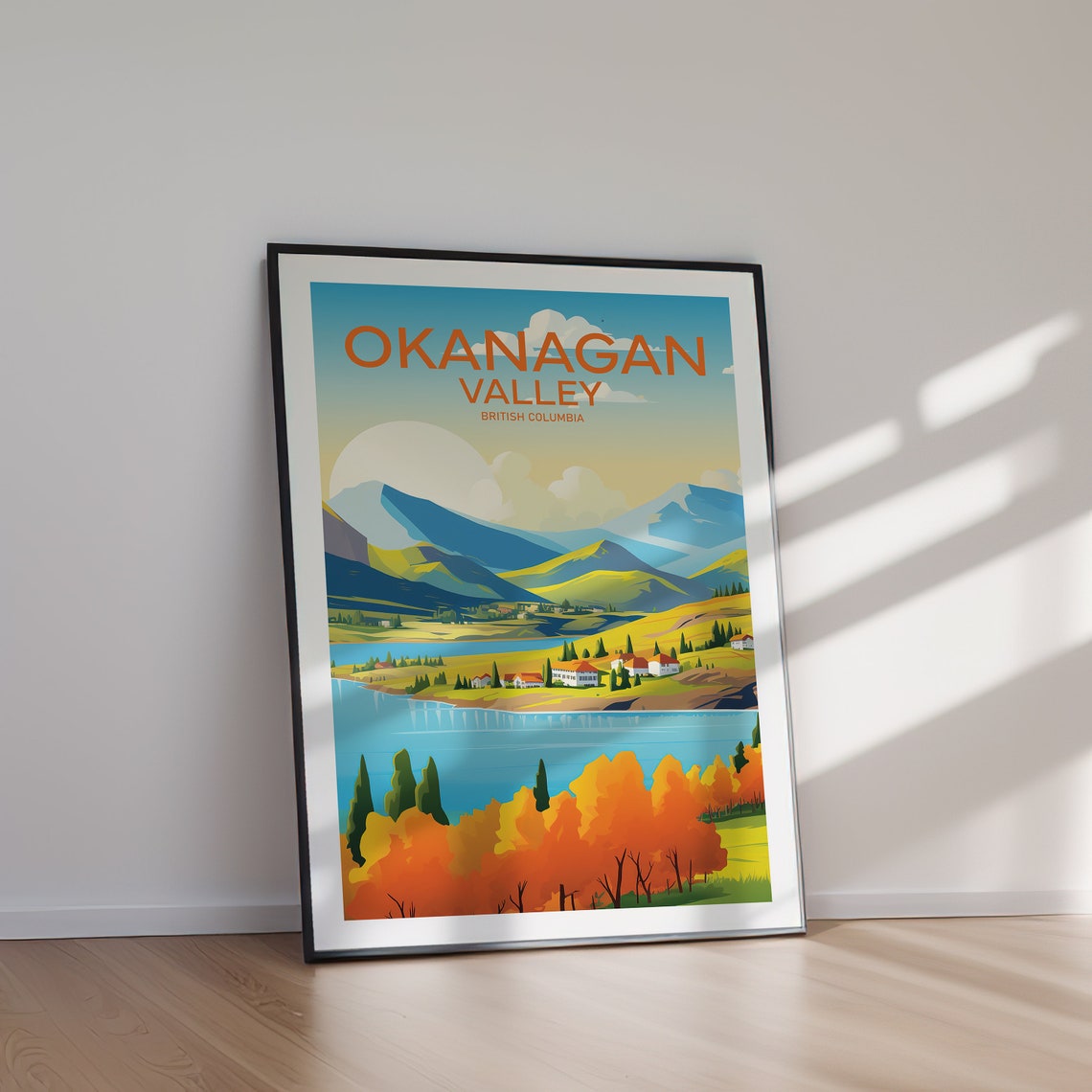 Okanagan Valley Travel Poster Wall Art Travel Hiking Home Decor Print Art Gift Gift For Her Gift For Him - Image 2