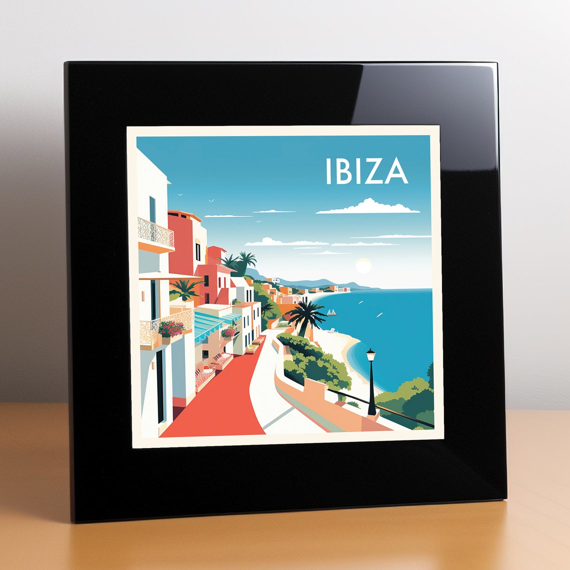 Ibiza Spain Coastal Street Beach Balearic Islands Summer Travel Poster - Image 2