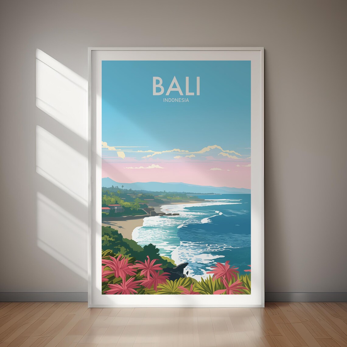 Bali Indonesia Travel Poster, Travel Art Print