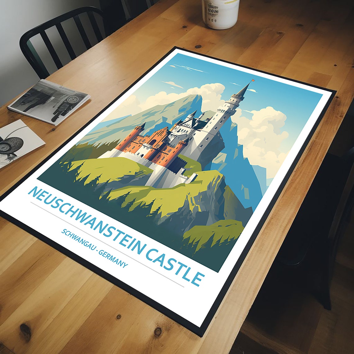 Neuschwanstein Castle Bavaria Germany Fairytale Travel Poster - Image 2