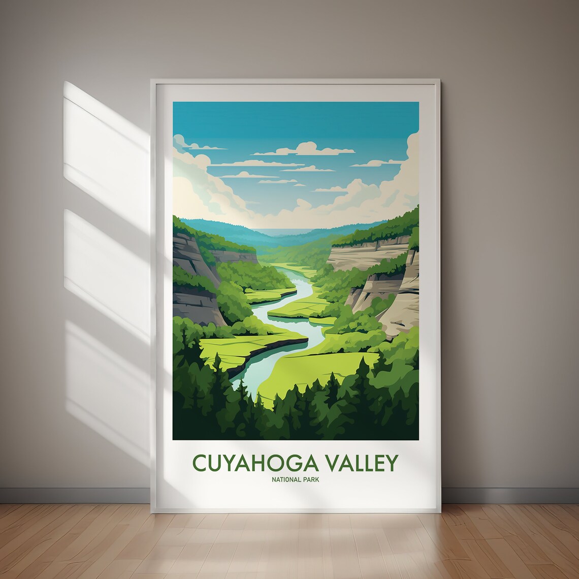 Cuyahoga Valley National Park River Gorge Green Landscape Poster