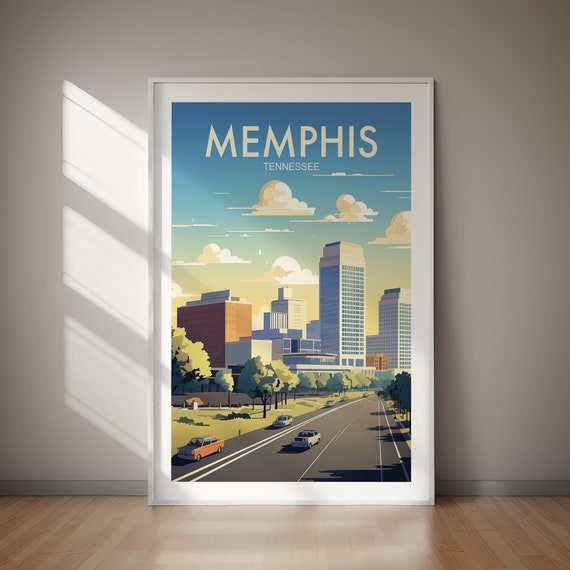 Memphis Poster Us City Wall Art Wanderlust Gift Holiday Travel Gift For Her Gift For Him Holiday Gift