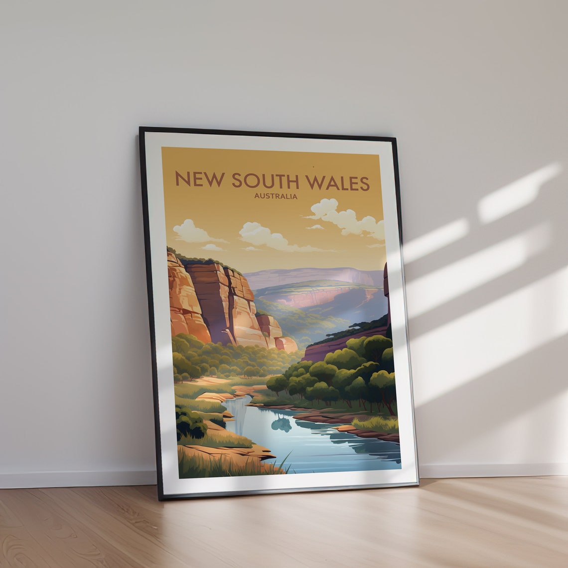 New South Wales Australia Canyon River Vintage Travel Poster - Image 2
