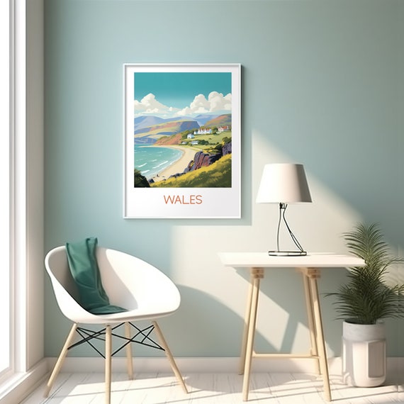 Wales Travel Poster Instant Poster Print Gift Wall Art Home Decor Hiking Holiday Gift For Her Gift For Him