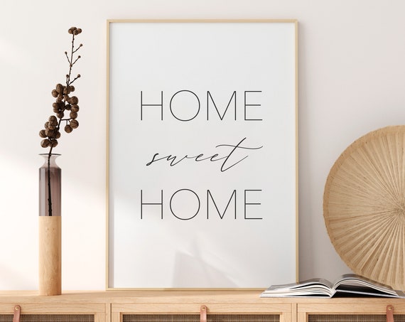 Sweet Home Inspirational Quote Poster, Scandinavian Decor