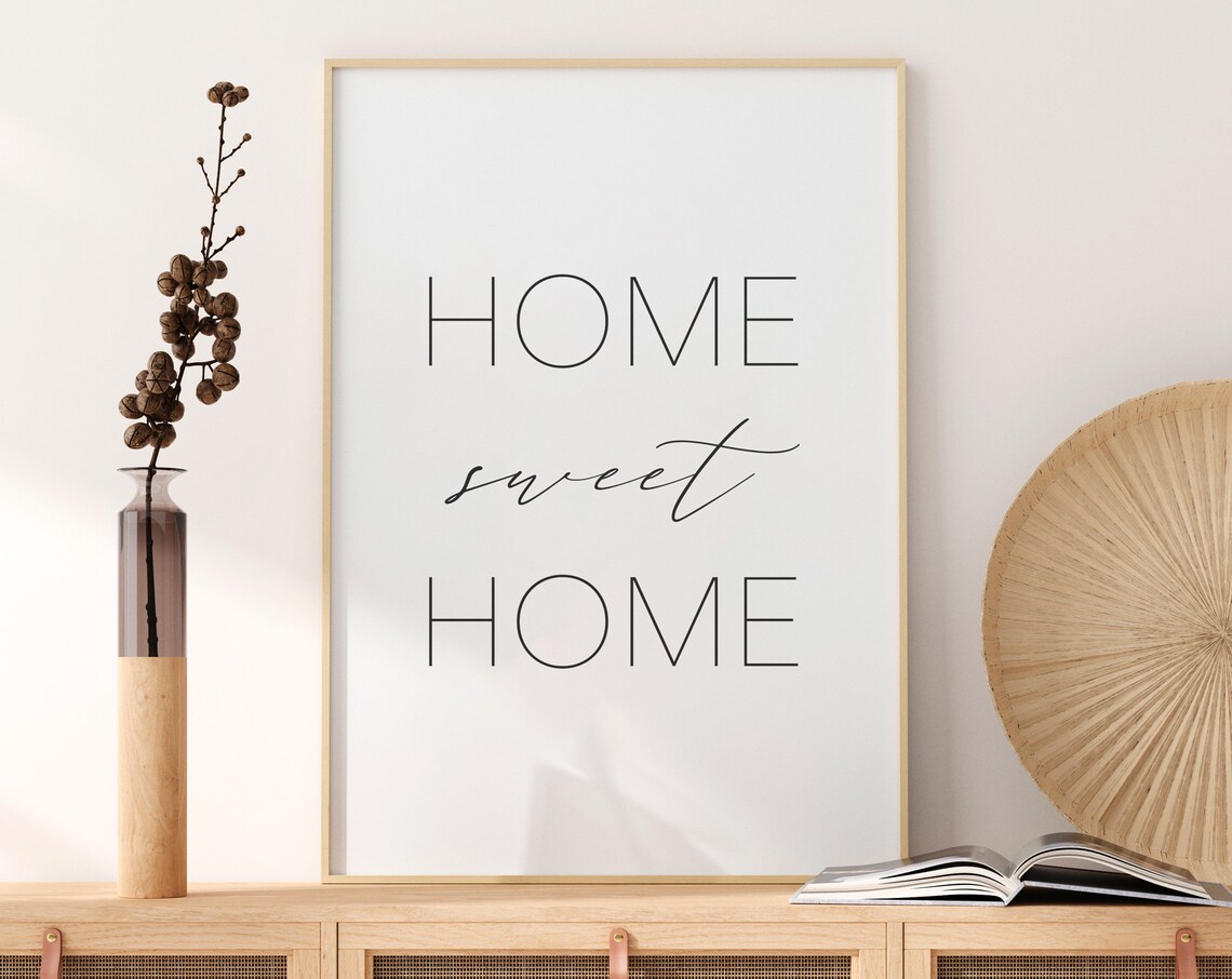 Sweet Home Inspirational Quote Poster, Scandinavian Decor