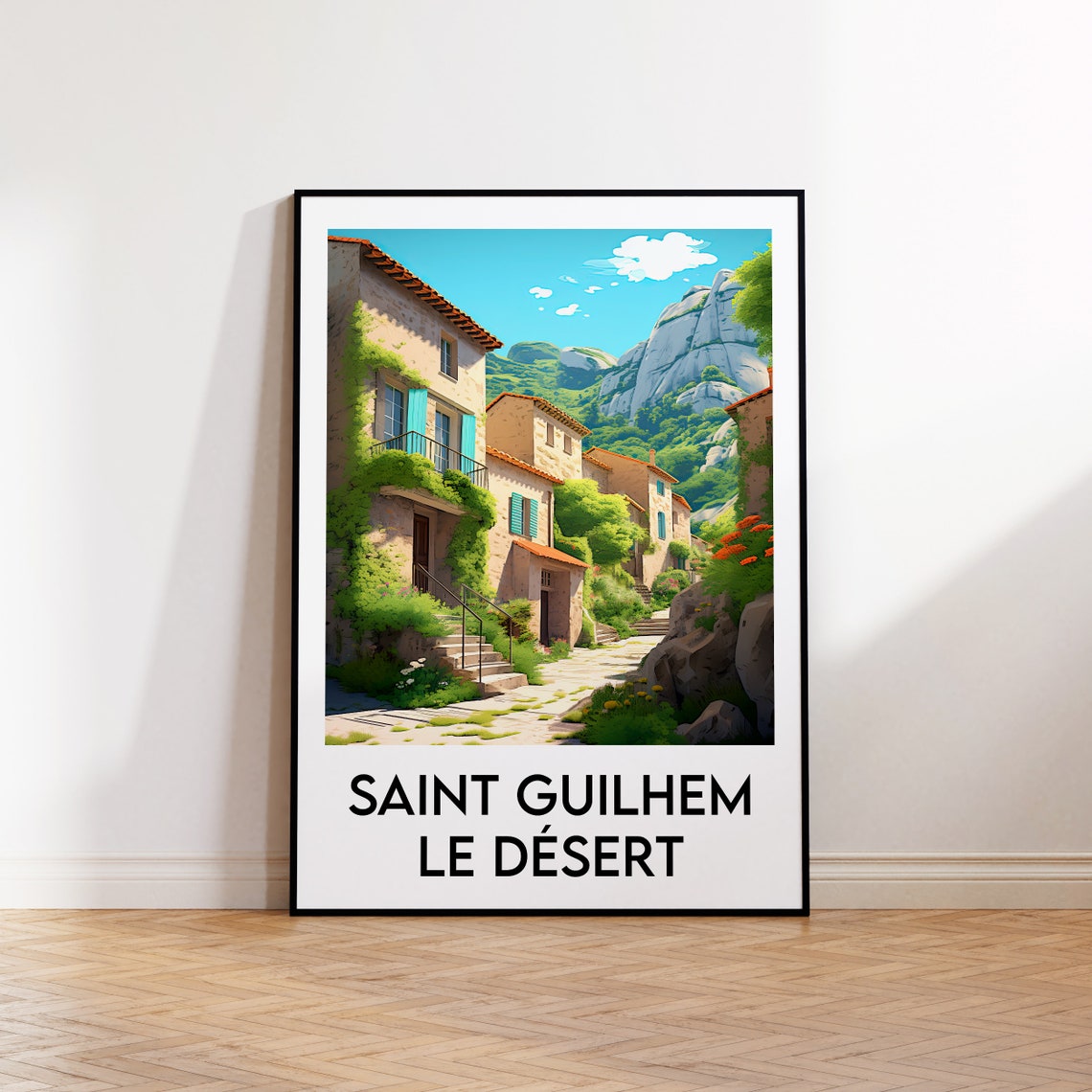Saint Guilhem Vintage Travel Poster