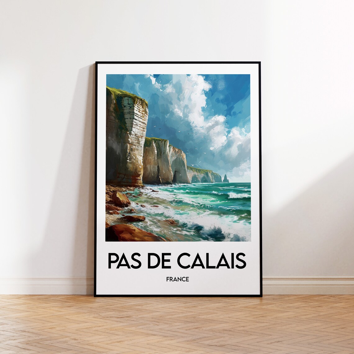Pasdecalais Travel Poster Print Illustration Vintage France Calais