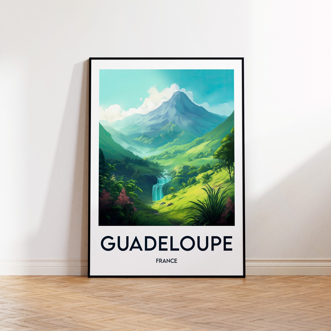 Guadeloupe Vintage Travel Poster, France Illustration