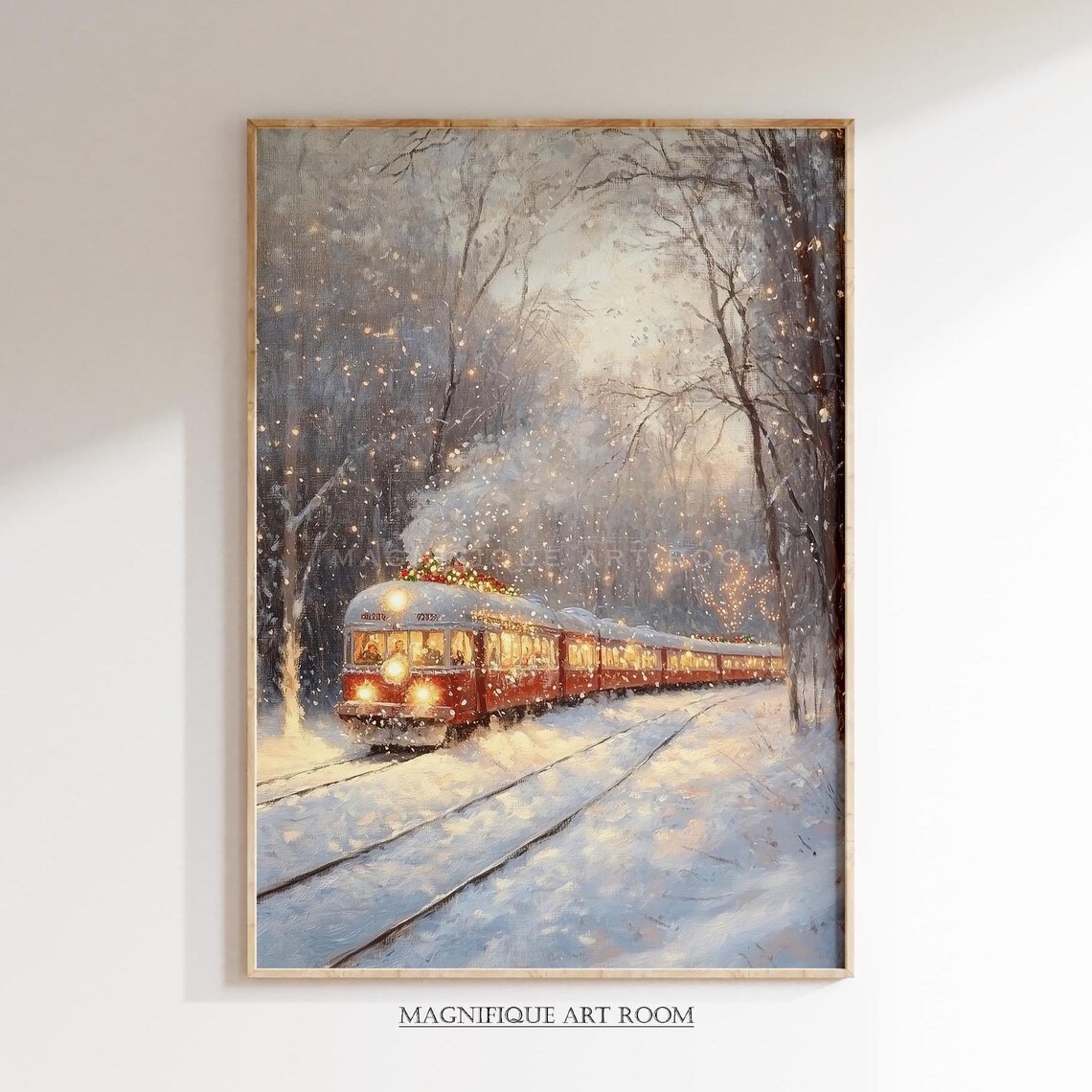 Vintage Polar Express Christmas Train Art Print