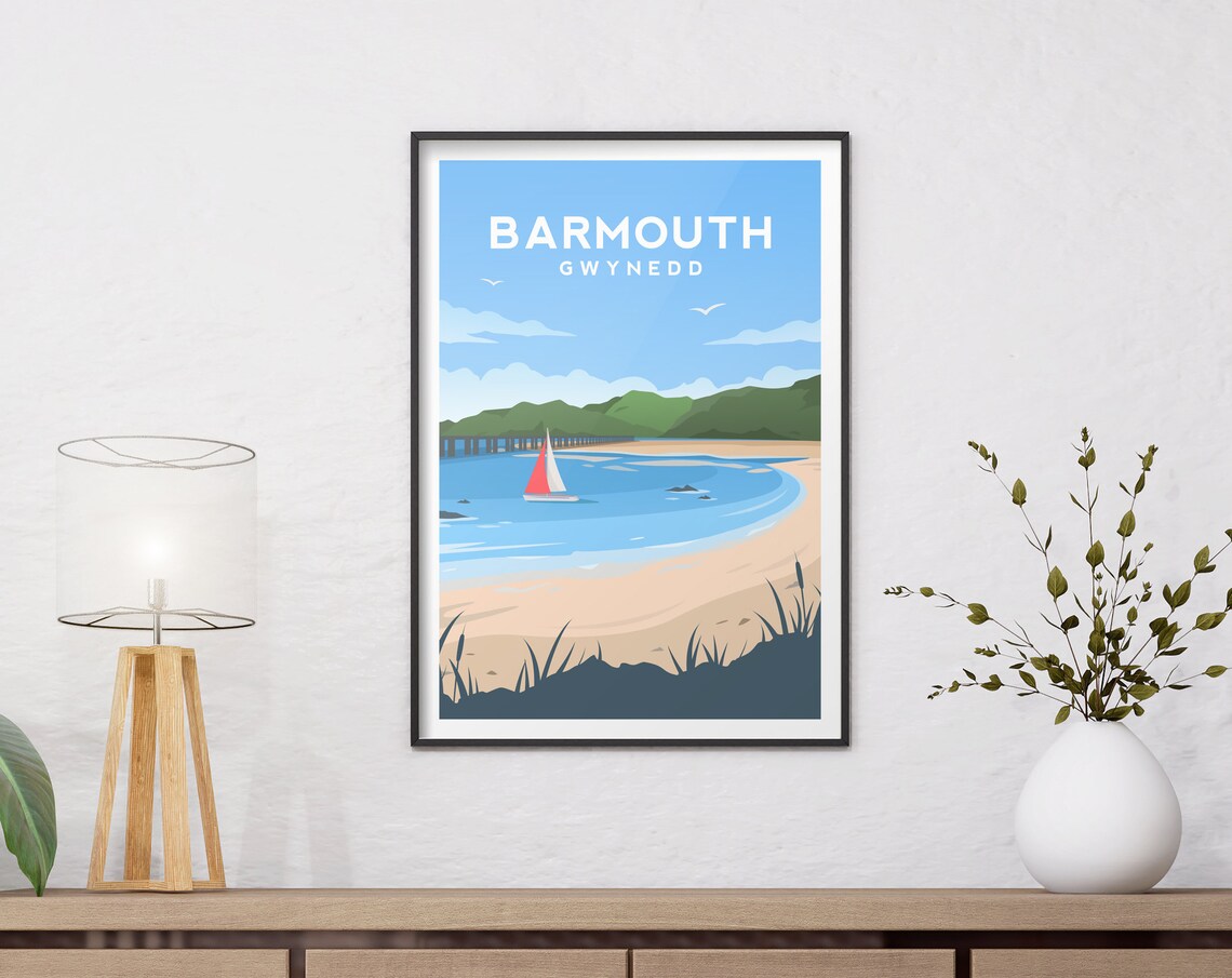 Barmouth North Wales Travel Poster, Gwynedd - Image 2