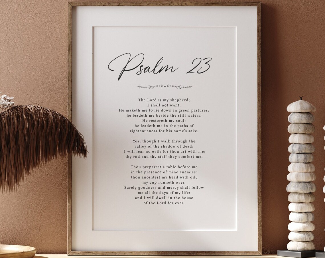 Psalm 23 Scripture Wall Art, Christian Decor